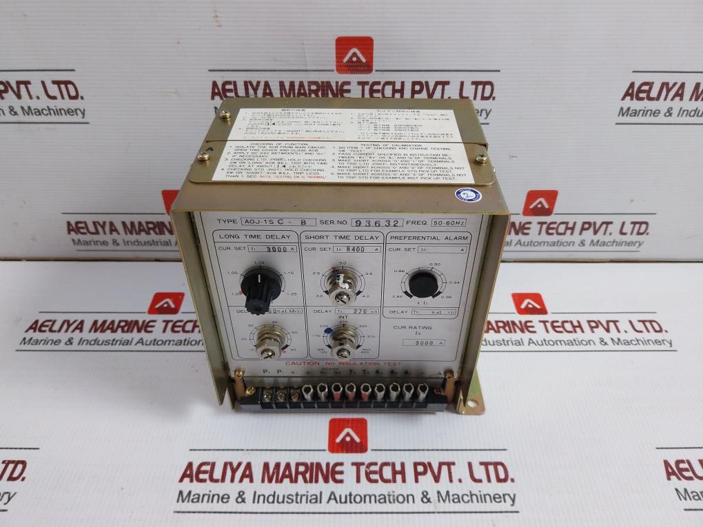Terasaki Overcurrent Trip Device 50/60hz 24 Vdc Aoj-1s-C-B