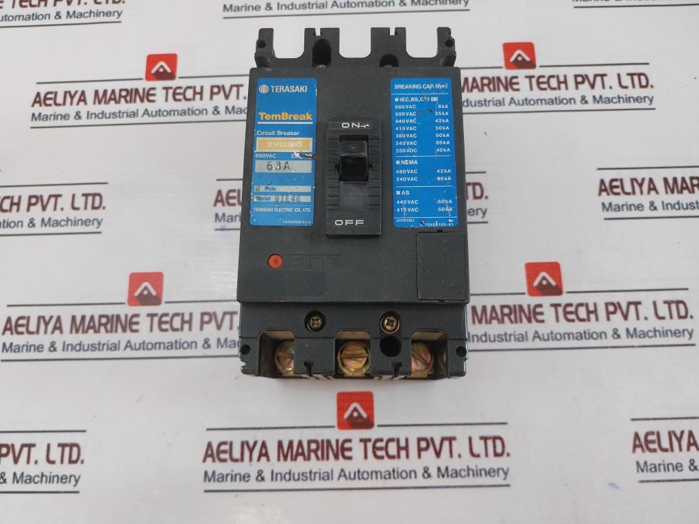 Terasaki Xh125Nj Tembreak 3 Pole Circuit Breaker 60A 660Vac