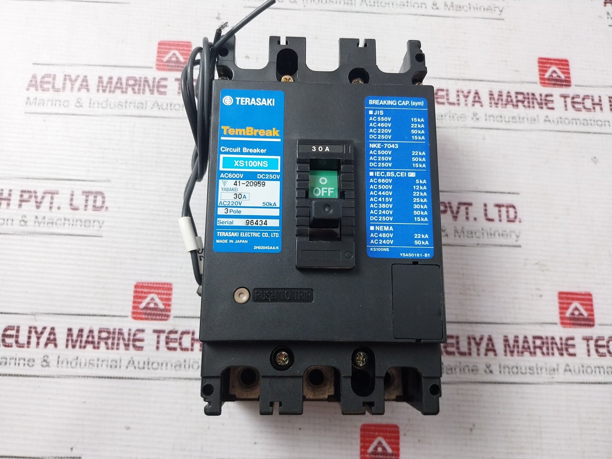 Terasaki Xs100Ns Circuit Breaker 3 Pole