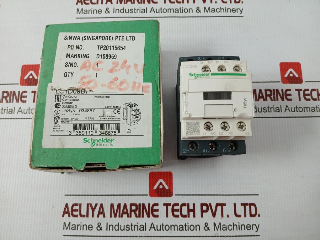 Tesys D Contactor Ac 220/240v 11a Schneider Electric Lc1d09b7