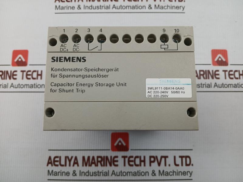 Unit F/ Shunt Trip Capacitor Energy Storage By Siemens 50/60 Hz 3wl9111-0ba14-0aa0