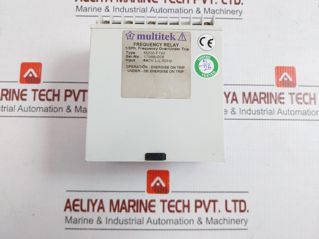 Used Condition M200-F1w Frequency Relay 440v L-L 60hz By Multitek
