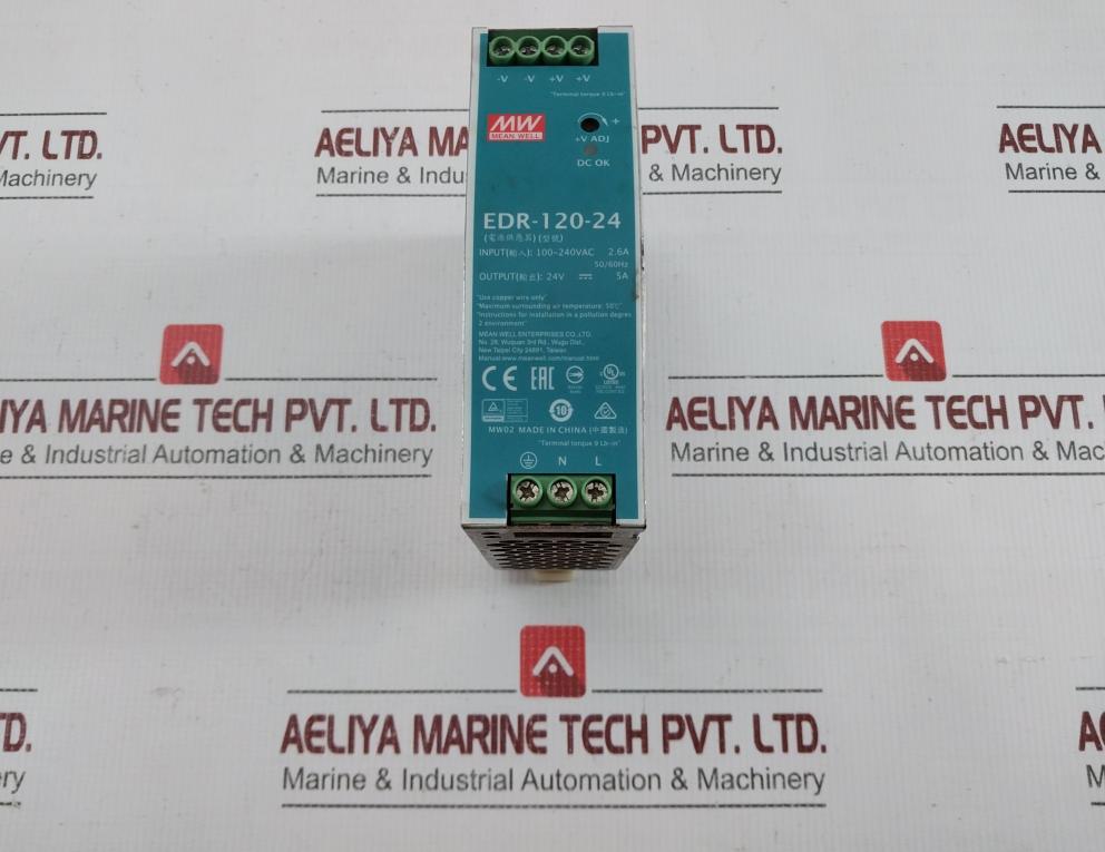 Used Condition Power Supply Unit Mean Well Edr-120-24