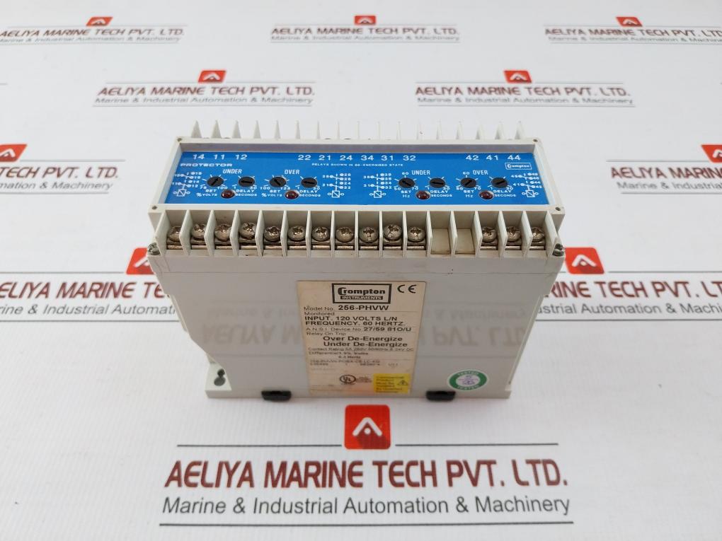 Used Condition Voltage And Frequency Relay By Crompton Instruments 256-Phvw-Pqbx-C6-Lc-Kg