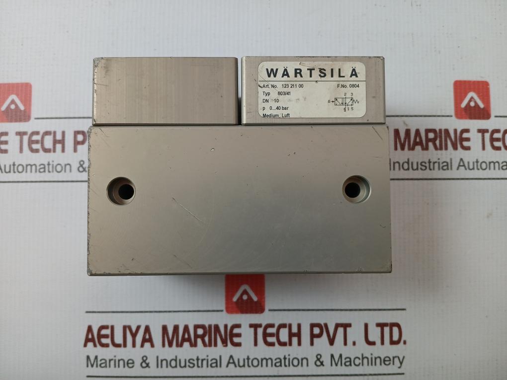 Used Pneumatic Valve By Wartsila  0..40 Bar 603/41