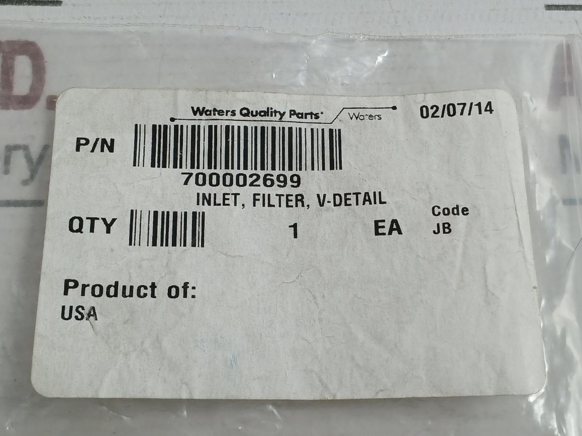 V-Detail Inlet Filter 700002699 50 Gm By Waters