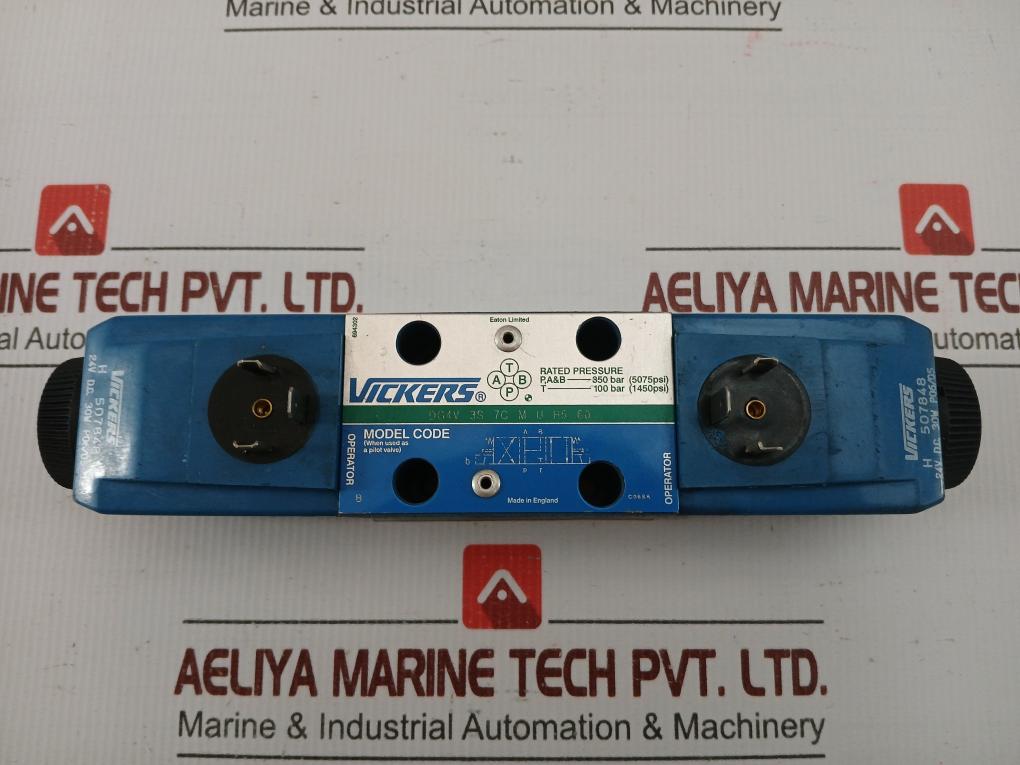Vickers Dg4v 3s 7c M U H5 60 Solenoid Operated Directional Control Valve 24v Dc