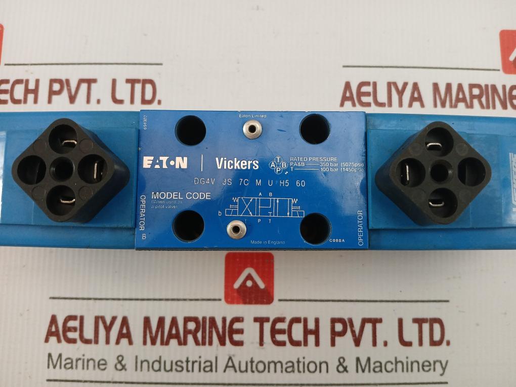 Vickers Dg4v 3s 7c M U H5 60 Solenoid Operated Directional Control Valve 24v Dc