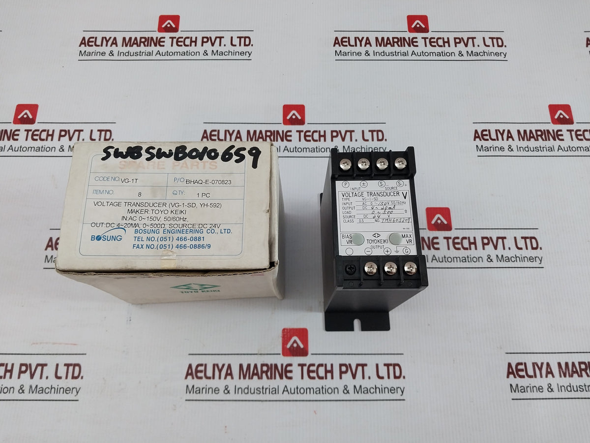 Voltage-Transducer-0-150vac-50-60hz-4-20ma-Brand-Toyo-Keiki-Vg-1-Sd-1