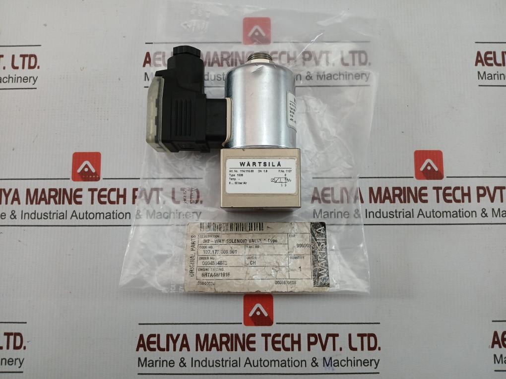 Solenoid Valve 3/2-Way By Wartsila 24v Dc Part Number In 118.100.024n