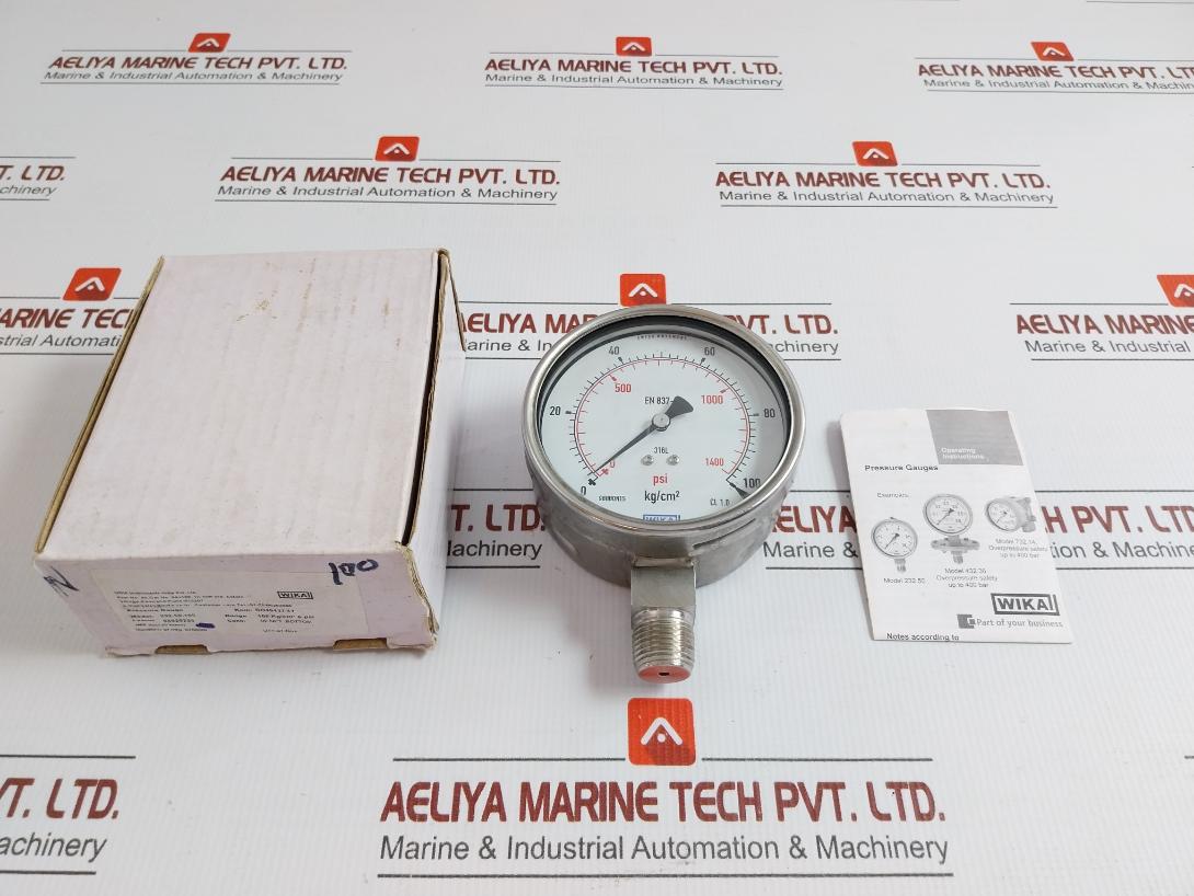 Wika 100 Kg/Cm2 & Psi Pressure Gauge 232.50.100