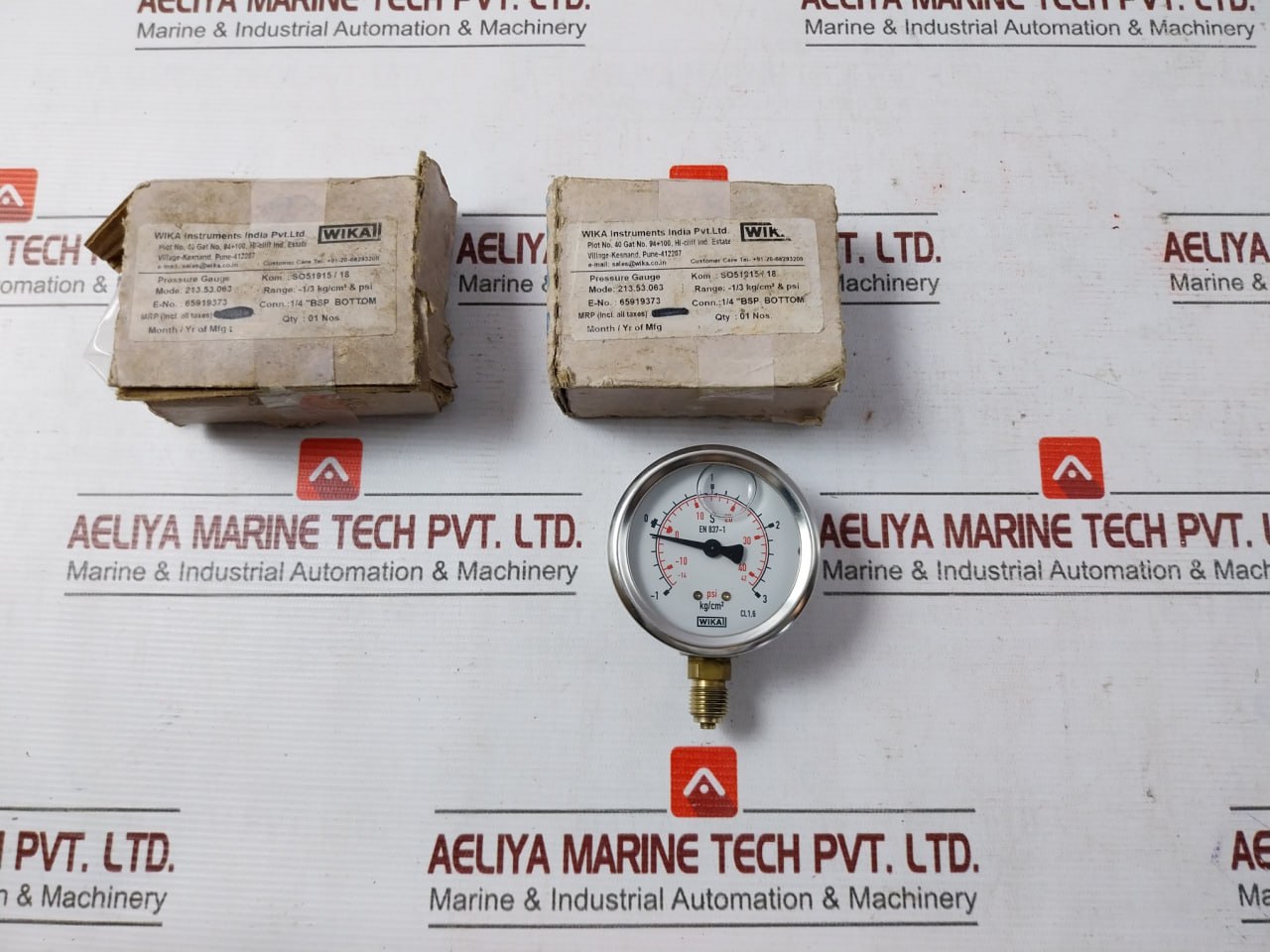 Wika 213.53.063 Pressure Gauge 12 To 42 Psi 1 To 3 Kg/Cm2