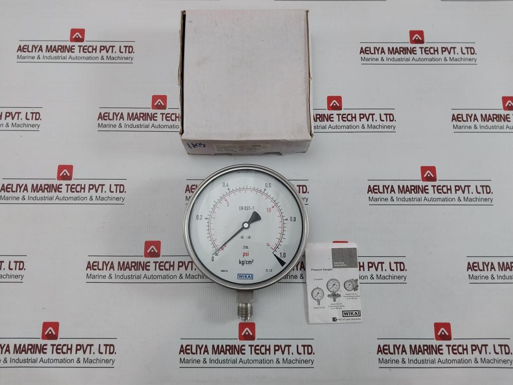 Condition In New 232.50.160 Wika 0-1.0 Kg/Cm2 & Psi,0-14 Psi Pressure Gauge - 1.100 Kg