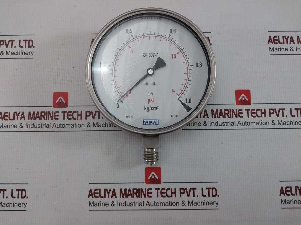 Condition In New 232.50.160 Wika 0-1.0 Kg/Cm2 & Psi,0-14 Psi Pressure Gauge - 1.100 Kg