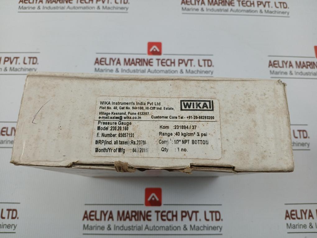 Part Number In En 837-1 Wika 40 Kg/Cm2 & Psi Pressure Gauge - 1.120 Kg