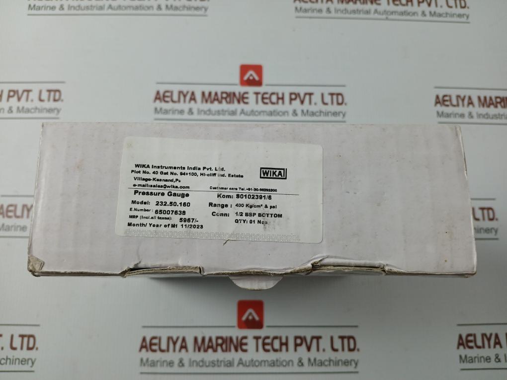 New Condition Pressure Gauge 0-5600 Psi 0-400 Kg/Cm2 Part No. En 837-1 By Wika Ss 19