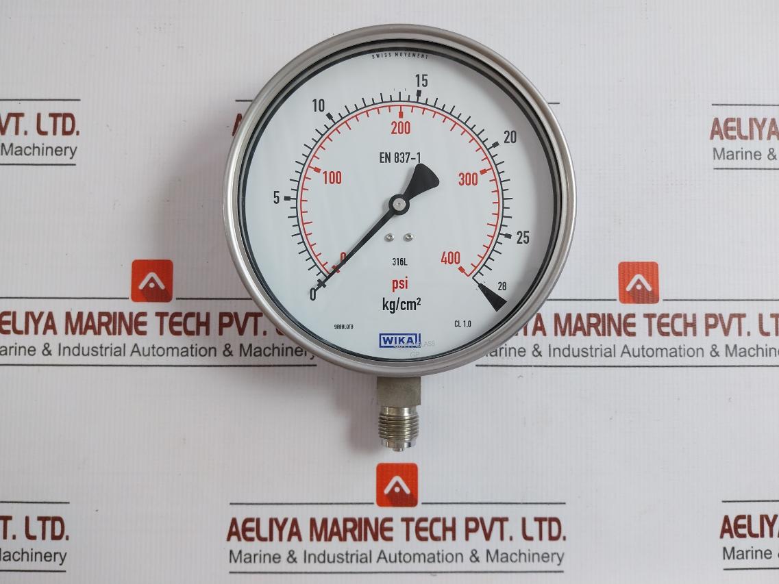 Wika Pressure Gauge 0-28 Kg/Cm2 & Psi 232.50.160