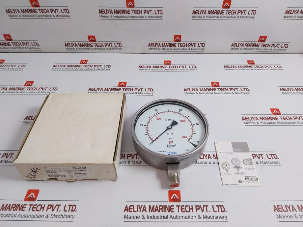 Wika Pressure Gauge 100 Kg/Cm2 & Psi -40c To +70c 230.20.160