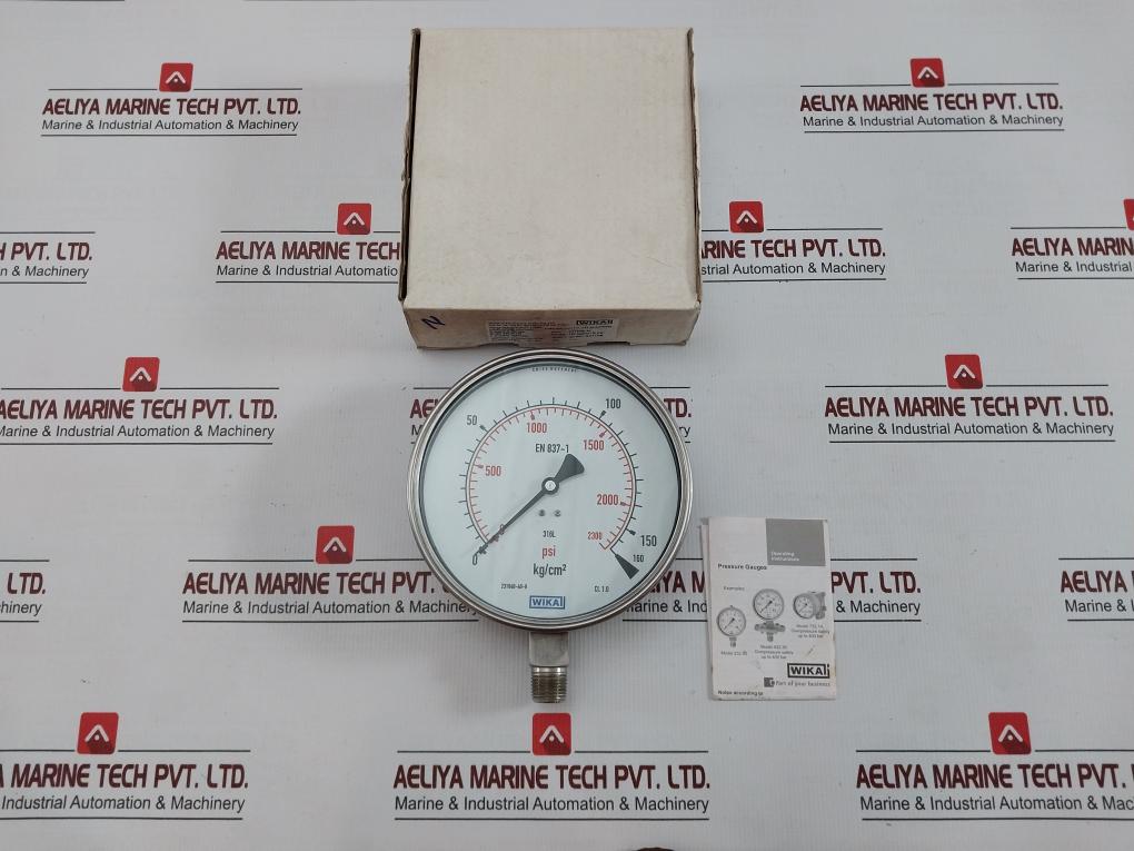 Wika Pressure Gauge 160 Kg/Cm2 & Psi -40c To +70c 230.20.160