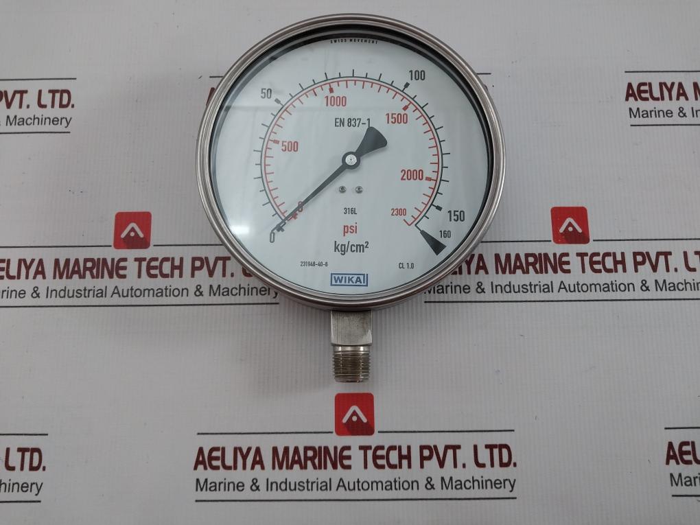 Wika Pressure Gauge 160 Kg/Cm2 & Psi -40c To +70c 230.20.160