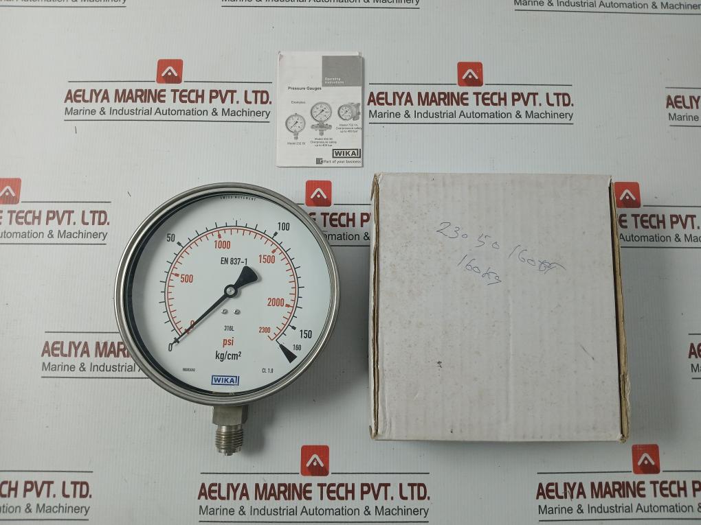 Wika Pressure Gauge 160 Kg/Cm2 & Psi 232.50.160