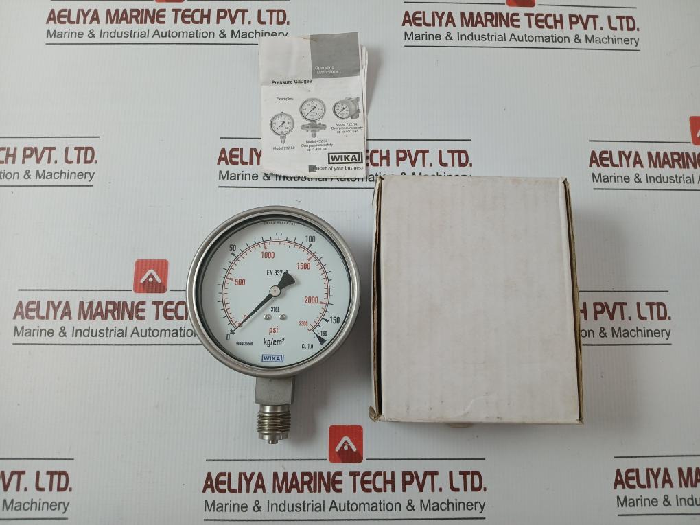 Wika Pressure Gauge Bourdon Tube 0 To 160 Kg/Cm2 230.20.100 In New