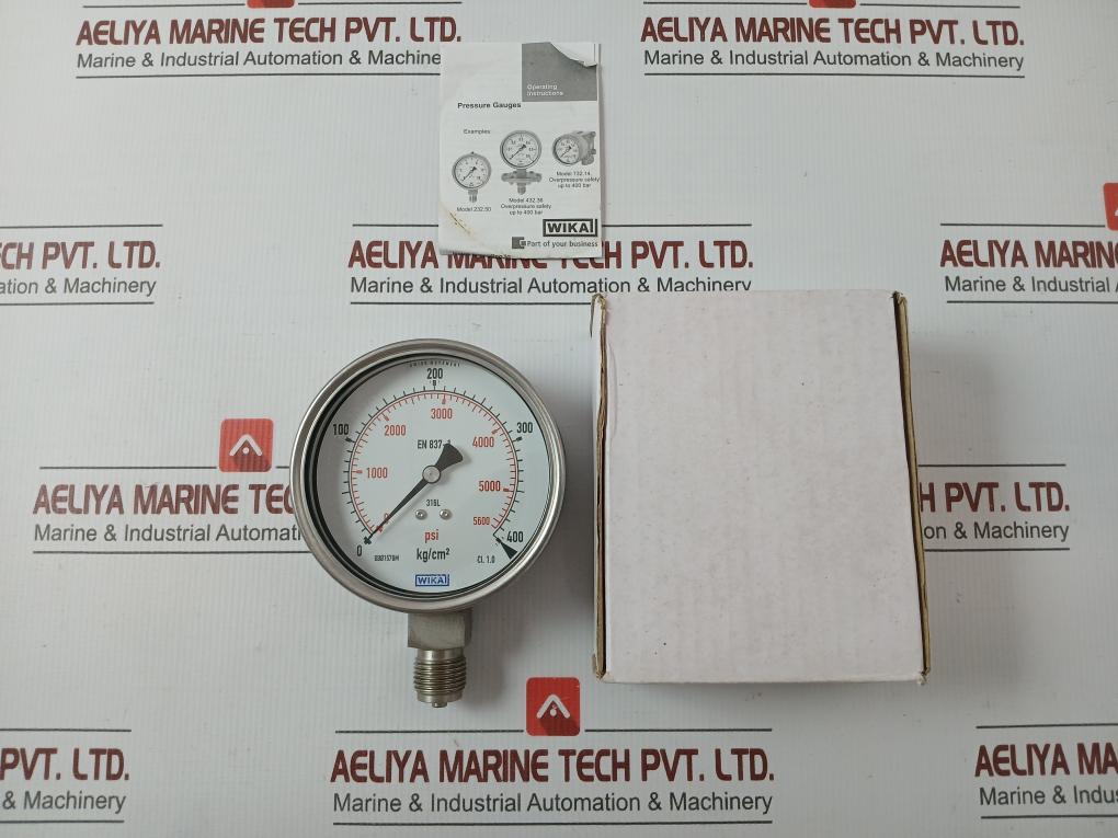 Wika Pressure Gauge Bourdon Tube 400 Kg/Cm2 & Psi 232.50.100