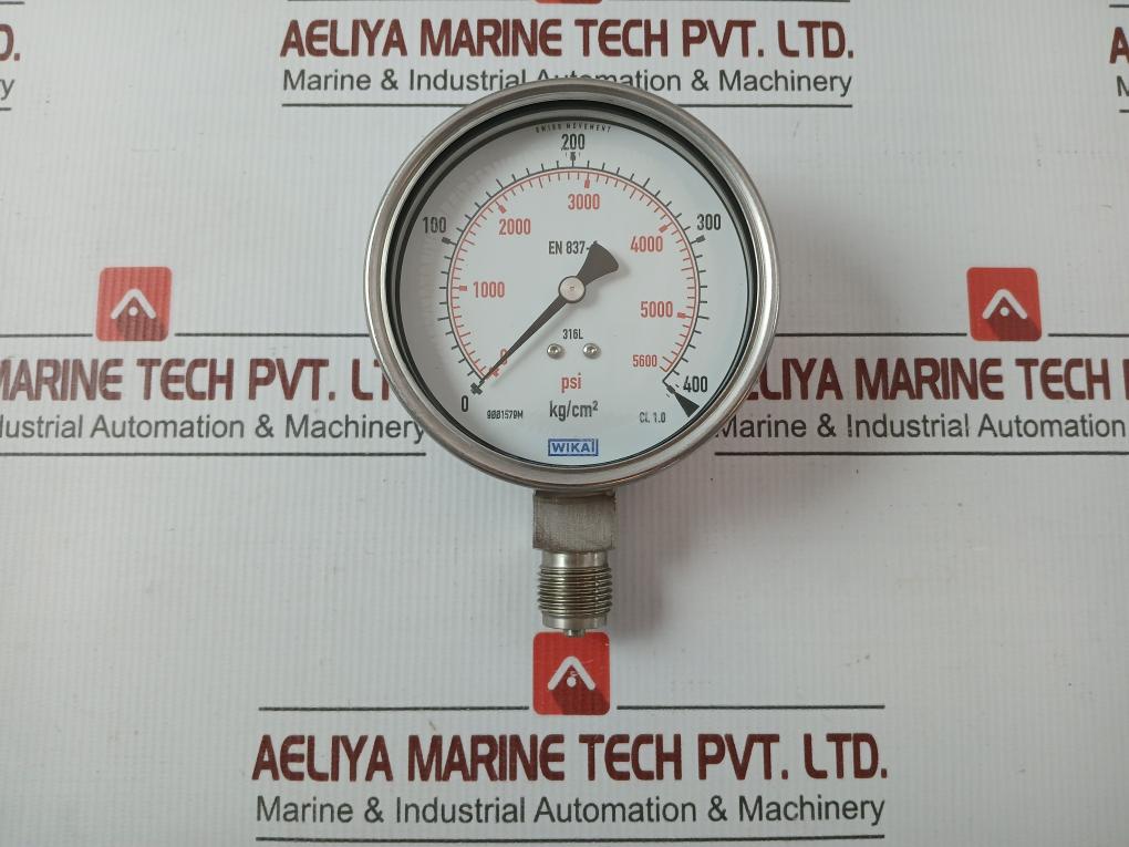 Wika Pressure Gauge Bourdon Tube 400 Kg/Cm2 & Psi 232.50.100