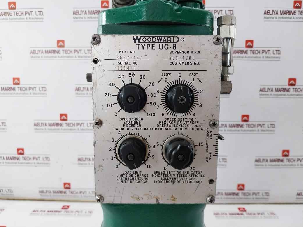 Woodward Ug-8 Governor 8522-447 500-1200 Rpm 230V 2W 0.14A 0-60Hz 2700 ...
