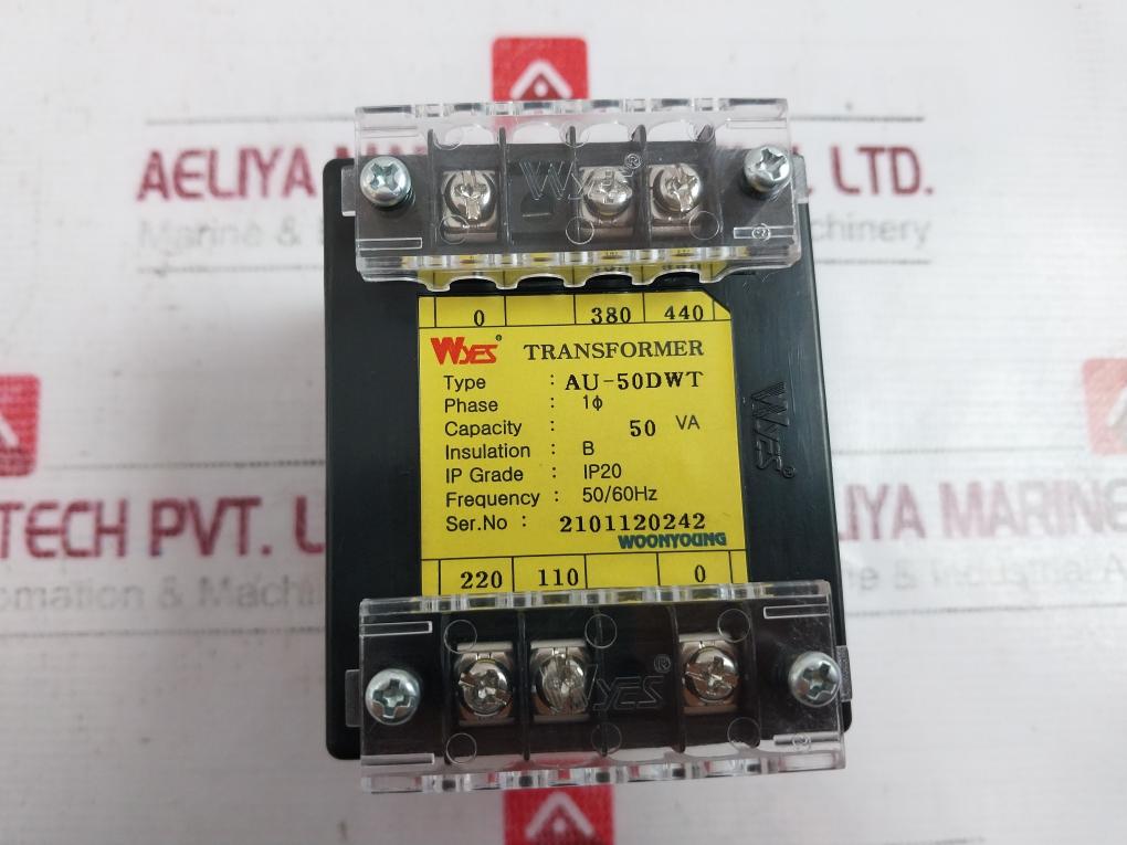 Woonyoung Au-50Dwt Single-phase Isolation Transformer, 50/60Hz, Ip20