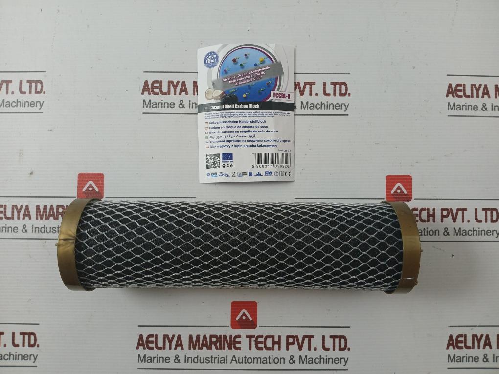 Xp-fccbl-g-1 Aquafilter Block Carbon Cartridge With Antimicrobial Agent