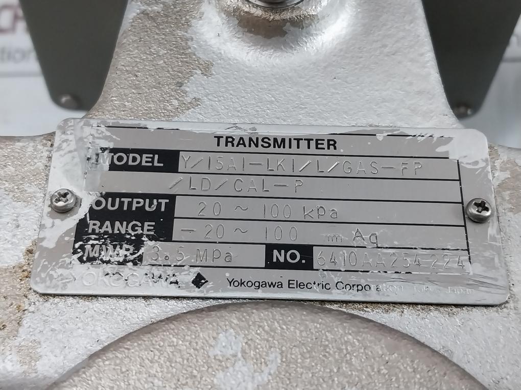Yokogawa Y/15a1-Lk1/L/Gas-Fp/Ld/Cal-P