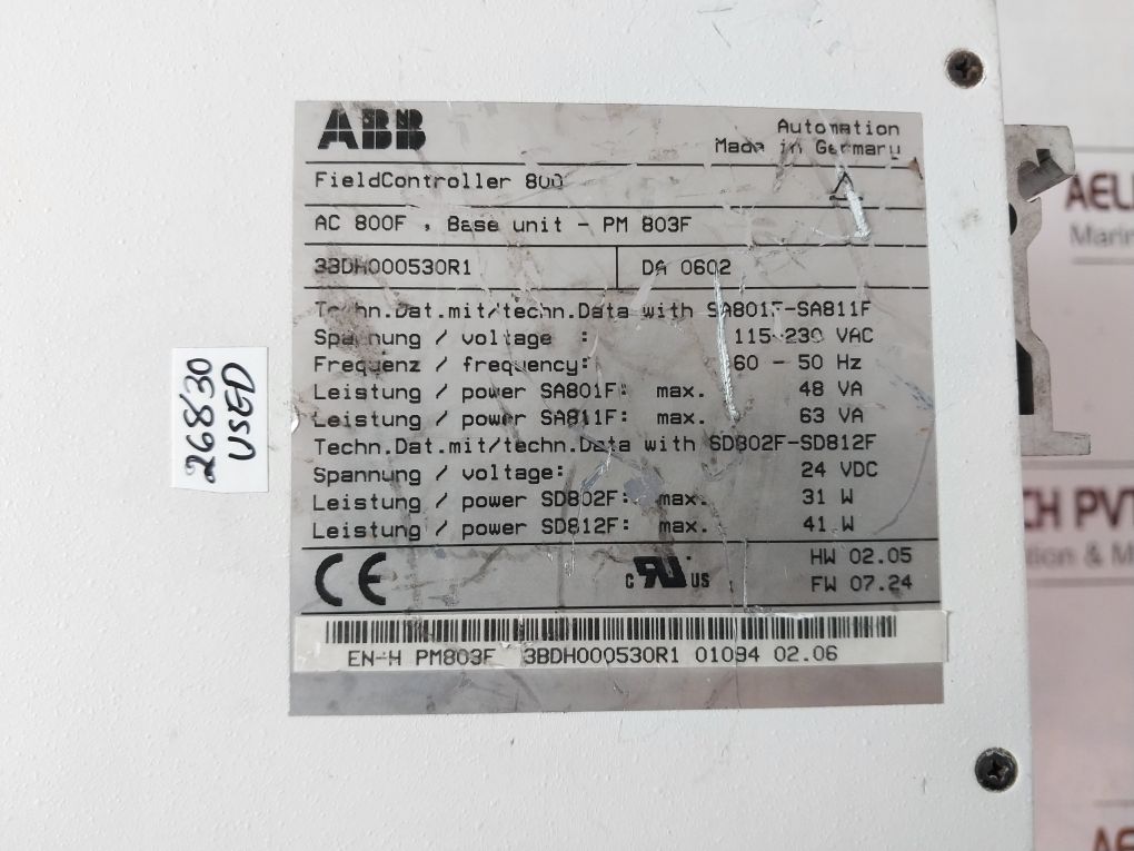 Abb Ac 800F, Sa 811F Fieldcontroller 800 Module Rack – Aeliya Marine