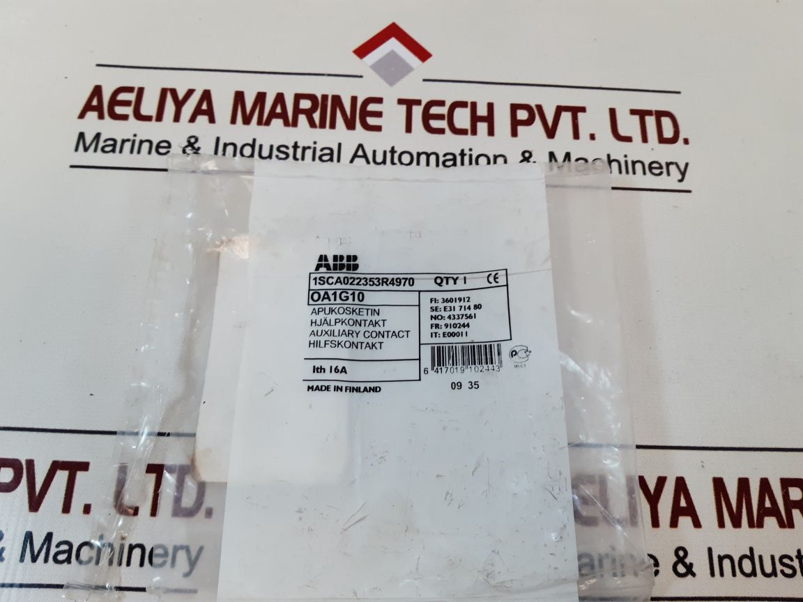 Abb Oa1G10 Auxiliary Contact 10A 600Vac