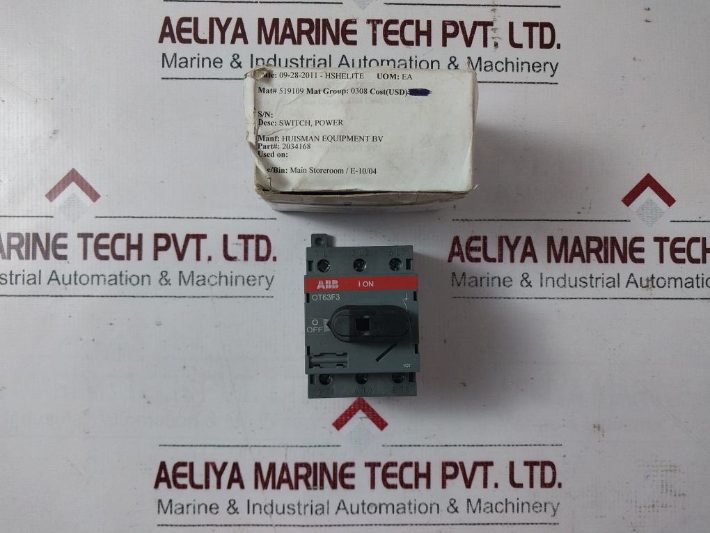 Abb Ot63F3 Disconnector/Load Break Switch 600Vac 60A 