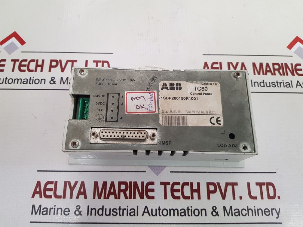 Control Panel 2050c Abb Tc50 Control Panel 1Sbp260150R1001 Rev 1 – Aeliya Marine