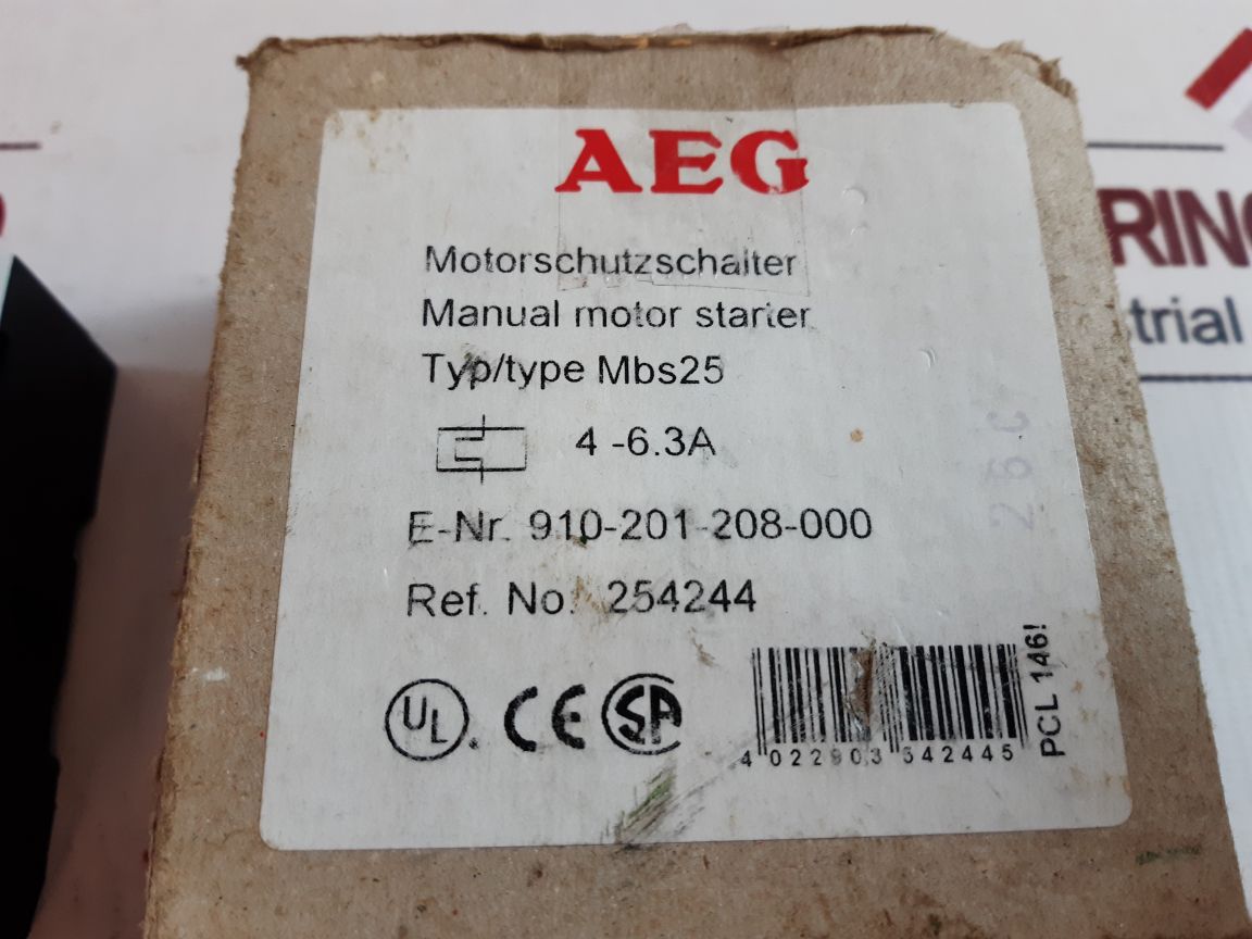 Aeg mbs25 manual motor starter 910-201-208 – Aeliya Marine