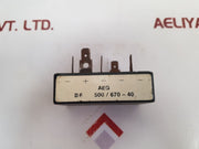 Aeg B6 500/670-40 Phase Bridge Rectifire Used