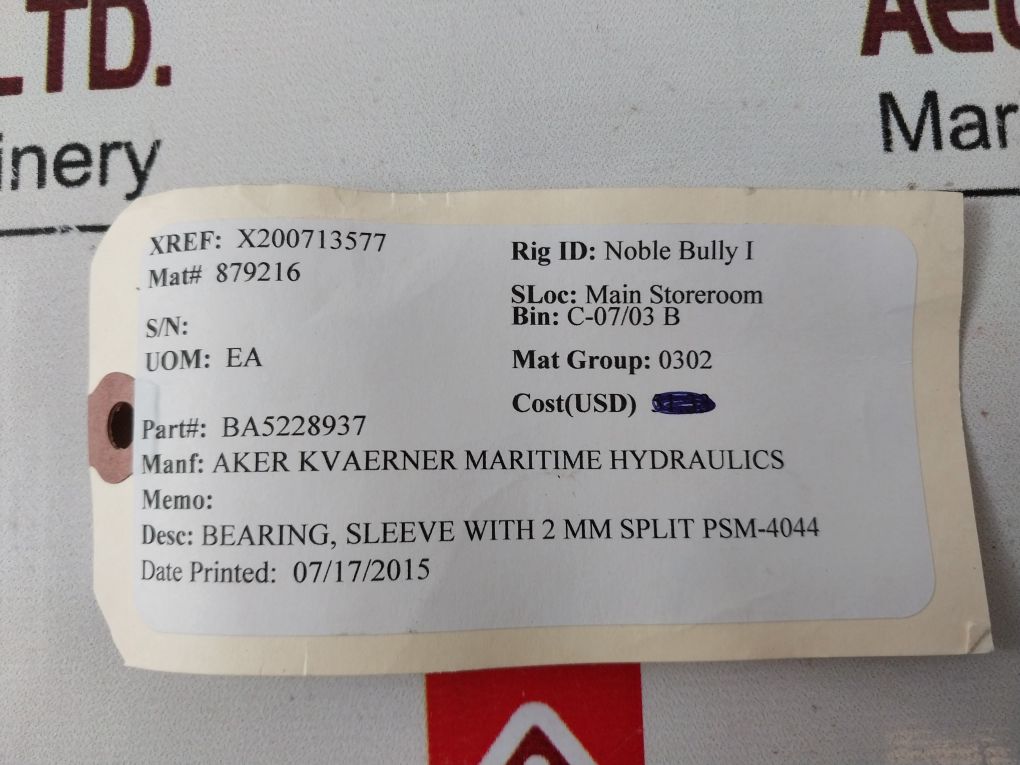 Lot Of 6X Aker Kvaerner Ba5228937 Sleeve Plain Bearing