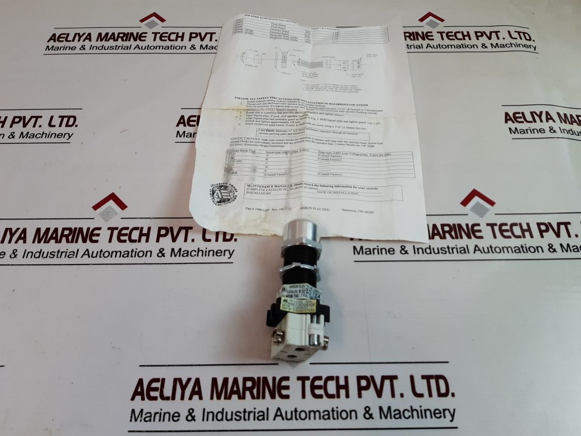 Akron Electric Xpbs-fba Flush Black Pushbutton Switch