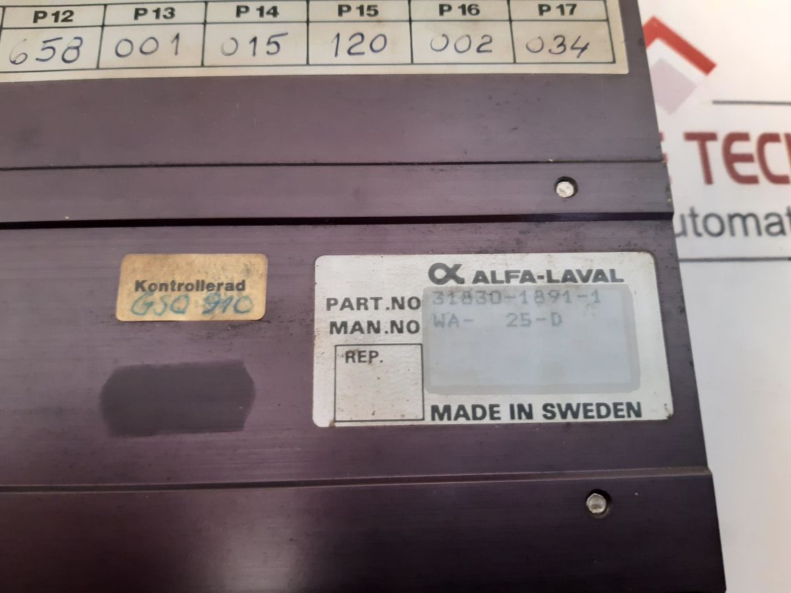 Alfa-laval 31830-1891-1 Control Module 31830-1889-2