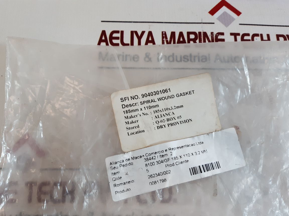 Alianca 185X110X3.2Mm Spiral Wound Gasket