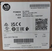 Sealed Pack Allen-bradley 25A-d017N104 Ser.B Powerflex 523 Ac Drive