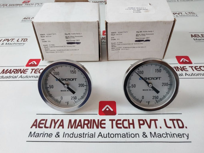 Ashcroft 30Bi Industrial Thermometer 30Bi60R0250/250F 0-250°F