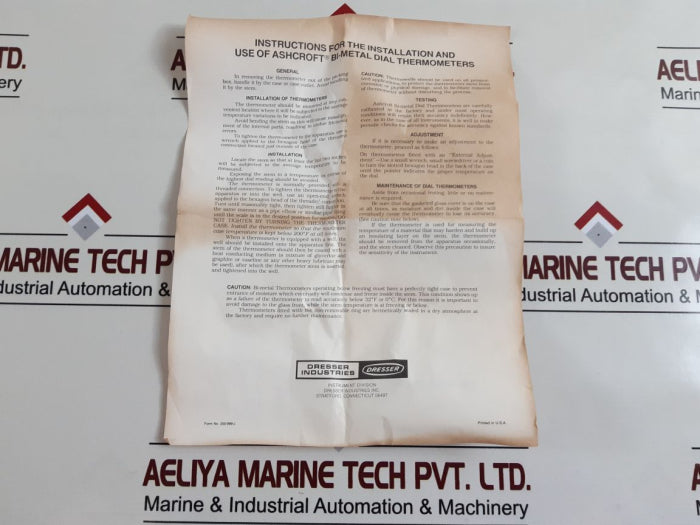 Ashcroft 3” Bi Metal Thermometer 7Ka-33214-007