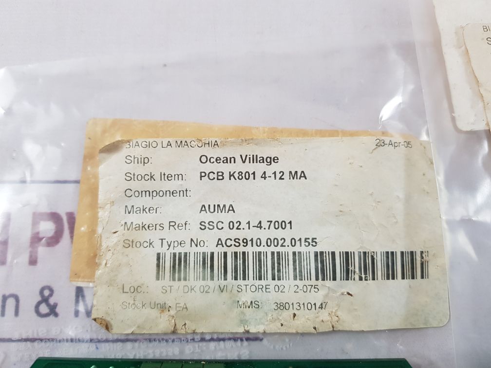 Auma Ssc 02.1-4.7001 Pcb K801