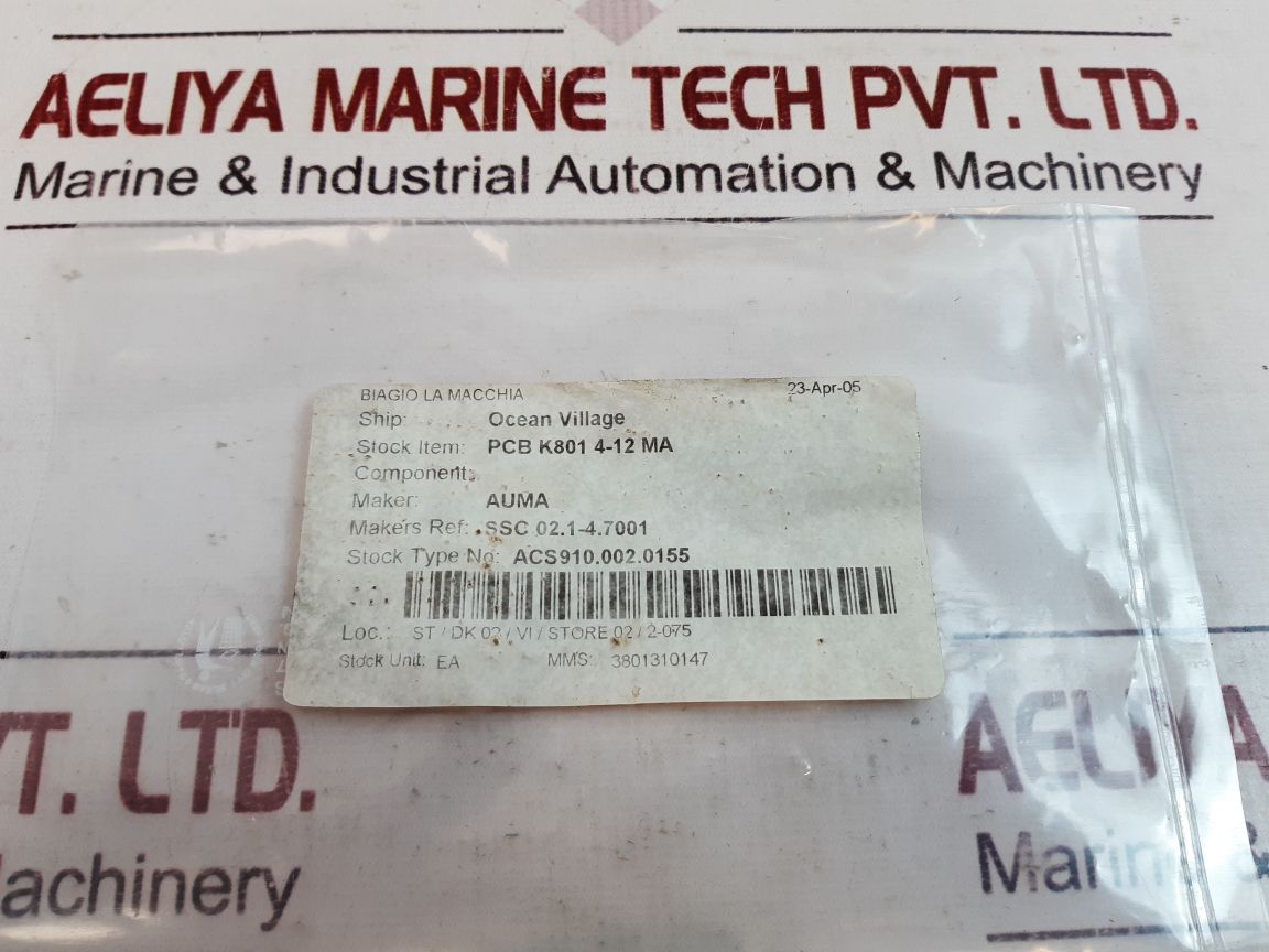 Auma Ssc 02.1-4.7001 Pcb K801 4-12 Ma