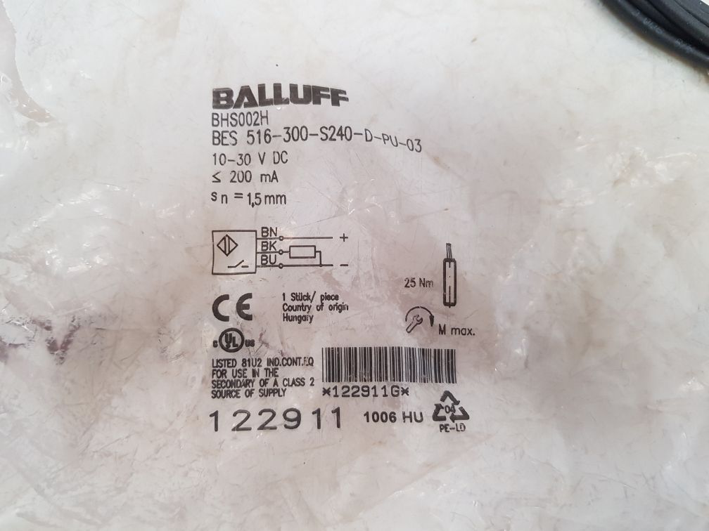 Balluff Bes 516-300-s240-d-pu-03 Photoelectric Diffuse Sensor