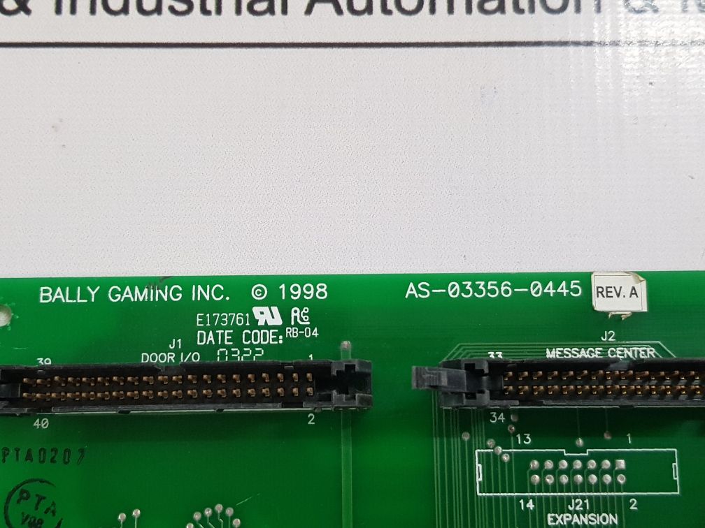 Bally Gaming As-03356-0445 Pcb Card