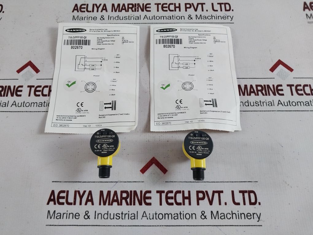 Banner T18-2Vpff100-q8 Washdown Sensor